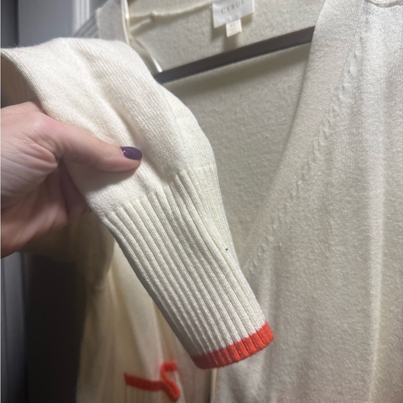 Cream Cardigan with Orange Accents - Picture 6 of 8